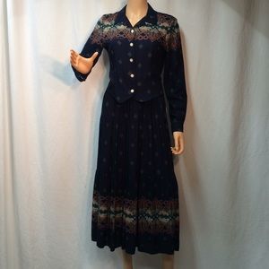 Vintage PENA by Roper prairie/western skirt set